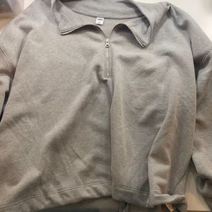 Only navy cropped zip up